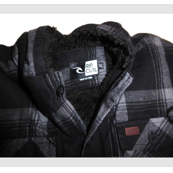 🎈FINAL Sale CURL HAYWARD HOODED SHERPA LINED COTTON FLANNEL SHIRT JACKET NEW - Picture 12 of 13